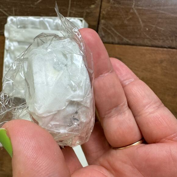 Vintage NEW White Ceramic Baby Fork & Spoon 1st Curl & Tooth Trinkets Gift Set - Picture 5 of 5